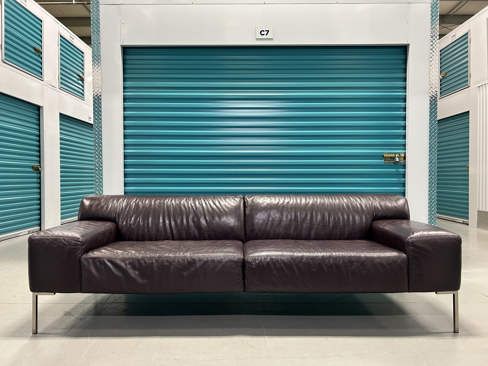 American Leather Tuscany Top-Grain Blackberry Leather Sofa